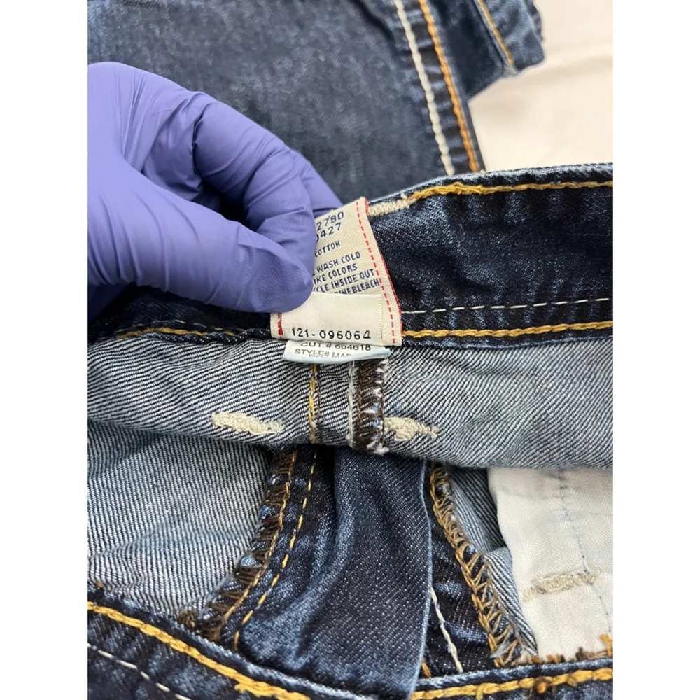 Y2K True Religion Joey Thick Stitch Two Toned Flare Jeans Blue 29‎ - Picture 7 of 9